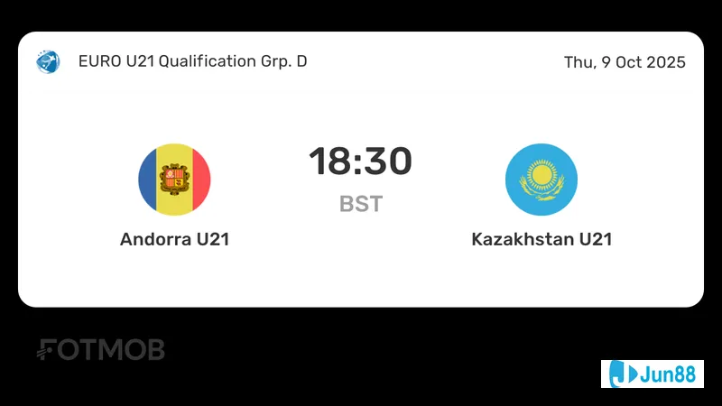 Cầu thủ U21 Andorra đang cố gắng vượt qua sự phòng ngự của cầu thủ U21 Kazakhstan Cầu thủ U21 Andorra đang cố gắng vượt qua sự phòng ngự của cầu thủ U21 Kazakhstan